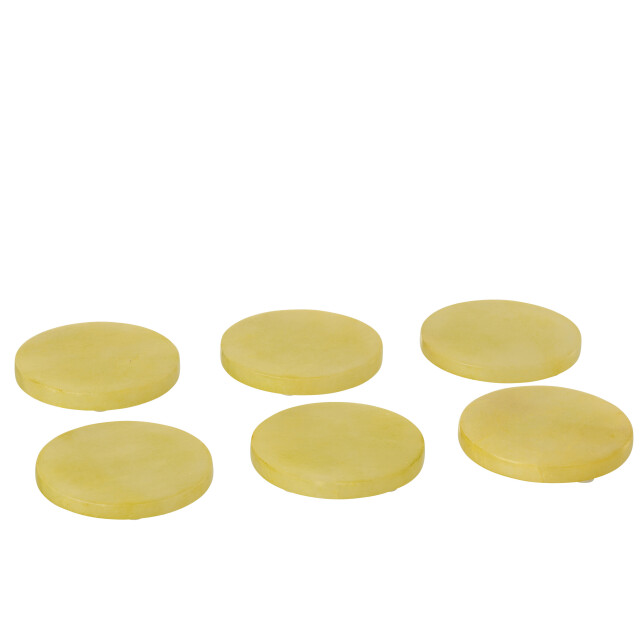 J-Line onderzetter 6delig alabaster hout 10x10x9.2cm 3014696 large