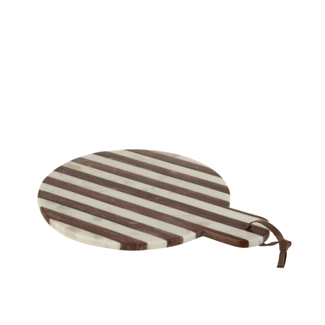 J-Line plank rond streep marmer wit/ 46x31x2cm 3008347 large