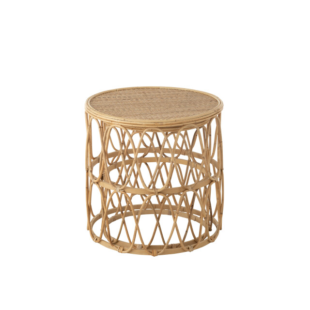 J-Line set van 2 bijzettafel golf patroon rotan naturel 51.5x51.5x50.5cm 3001309 large