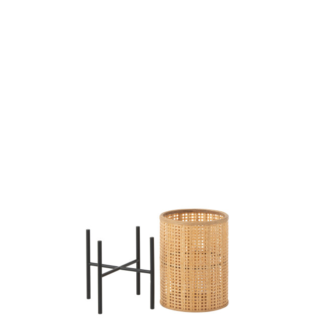 J-Line lantaarn op voet bamboo small 31.5x31.5x50.5cm 3007523 large