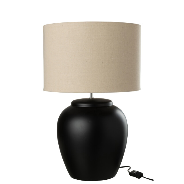 J-Line lamp meli + kap keramiek linnen large 38x38x62cm 3001217 large