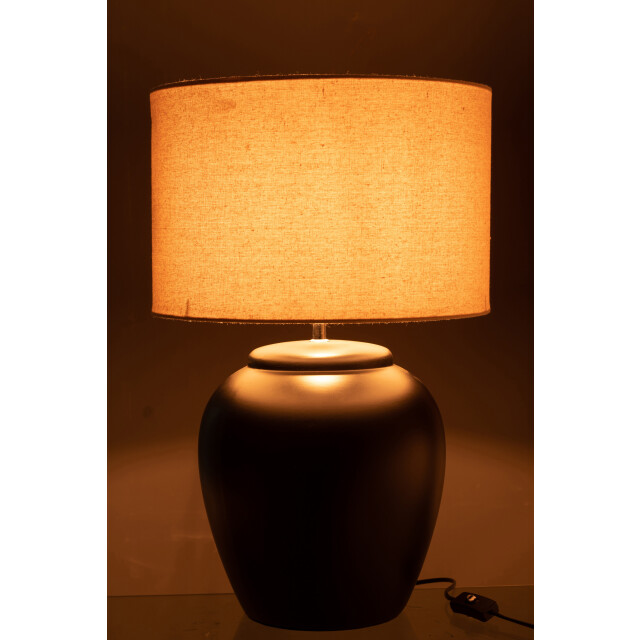 J-Line lamp meli + kap keramiek linnen large 38x38x62cm 3001217 large