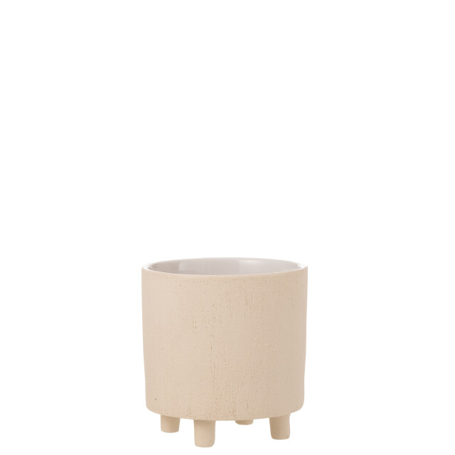 J-Line bloempot zand keramiek medium 20.5x20.5x21.5cm 3006689 large