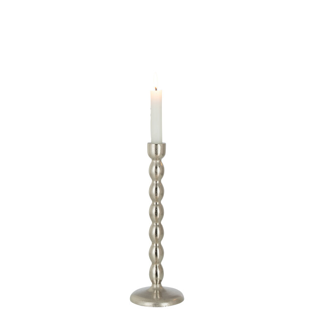 J-Line kandelaar bollen mat aluminium zilver small 10.5x10.5x31.5cm 3001002 large