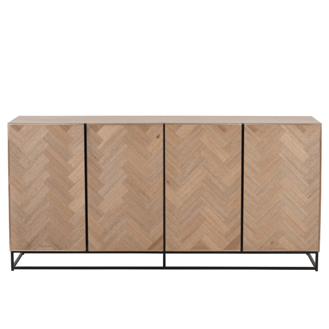 J-Line dressoir 4 deuren zigzag hout/metaal naturel/ 180x40x87cm 3013808 large