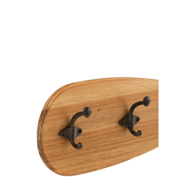 J-Line kapstok roeispaan hout/metaal bruin 150x2.5x18cm 3000706 large