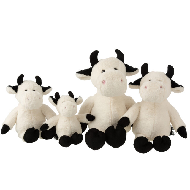 J-Line koe pluche ecru/zwart extra large 34x21x48cm 3005575 large