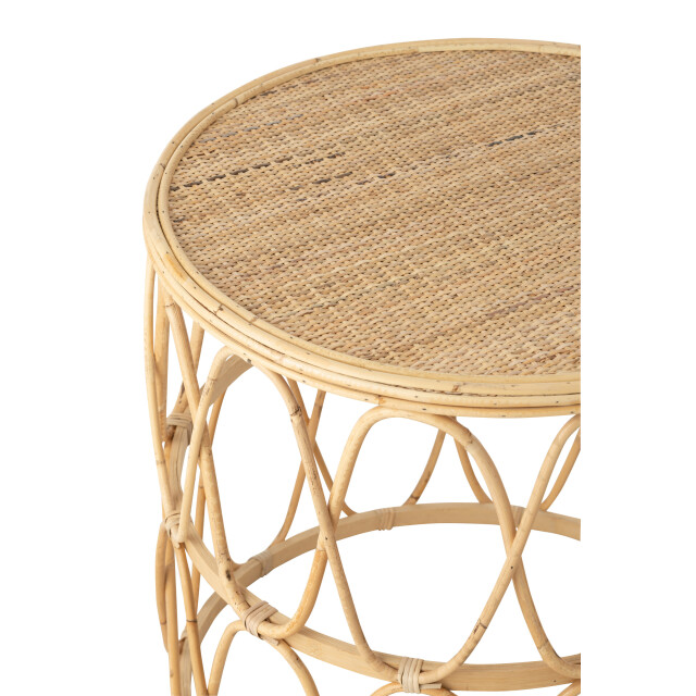 J-Line set van 2 bijzettafel golf patroon rotan naturel 51.5x51.5x50.5cm 3001309 large