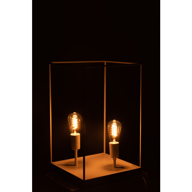 J-Line lamp 2 lampen rechthoekig frame metaal large 30.5x30.5x51cm 3001022 large