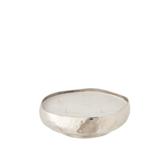 J-Line geurkaars m-chic metaal zilver medium-21u 19.5x19.5x4.5cm 3066085 large