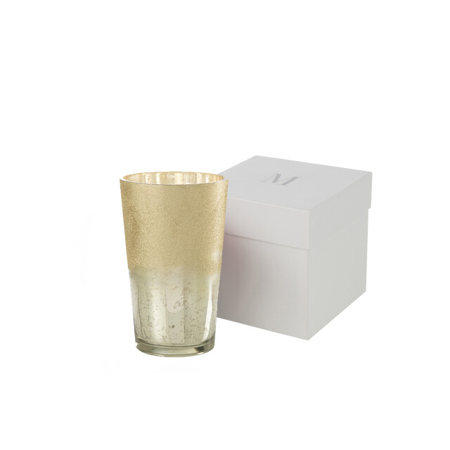 J-Line geurkaars m-chic glas silver extra large 20x20x32.5cm 3065891 large