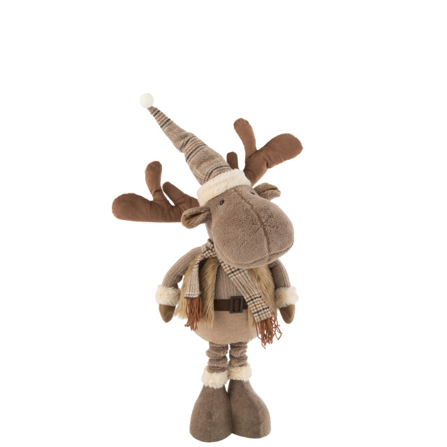 J-Line rendier winter staand textiel large 47x41x82cm 3007068 large