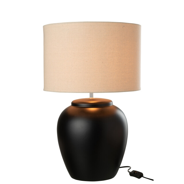 J-Line lamp meli + kap keramiek linnen large 38x38x62cm 3001217 large