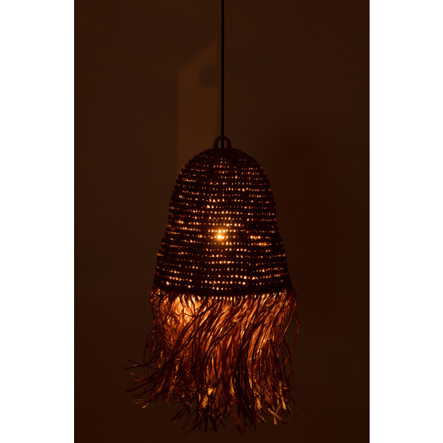 J-Line lampenkap franjes sisal natuur 31x31x37cm 3002148 large