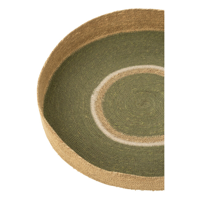 J-Line plateau rond+cirkels zeegras /naturel 50x50x7cm 3009308 large