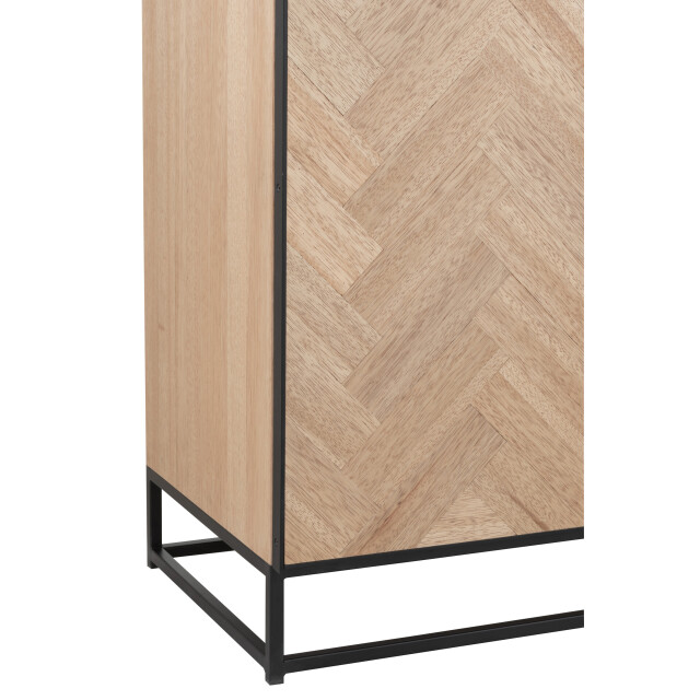 J-Line dressoir 4 deuren zigzag hout/metaal naturel/ 180x40x87cm 3013808 large