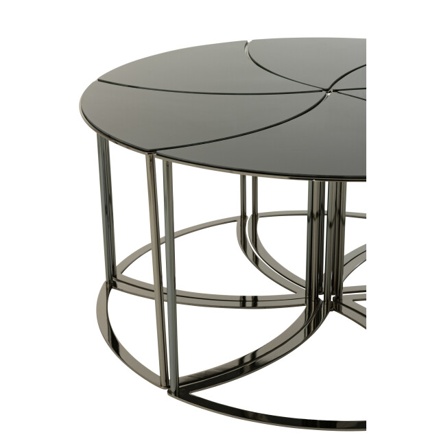 J-Line set van zes tafels tornado metaal/mdf/glas 100x100x48cm 3001615 large