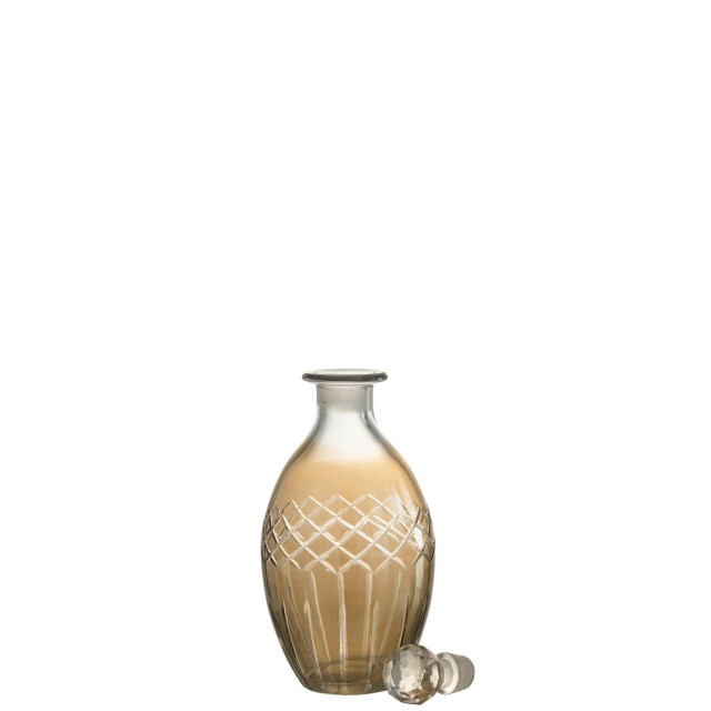 J-Line karaf ruit ovaal glas rook 11x11x25cm 3001590 large