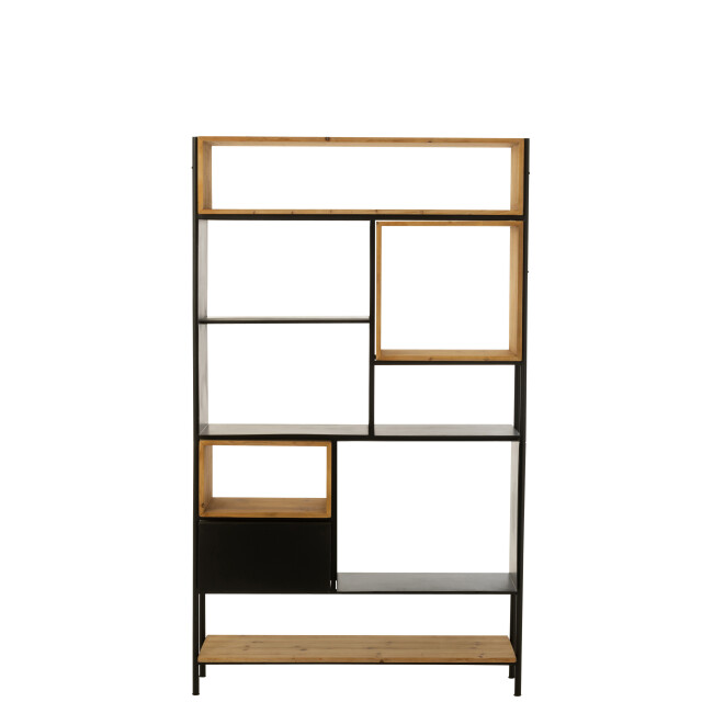 J-Line schap tina hout/ijzer /naturel large 110x30x185cm 3001795 large