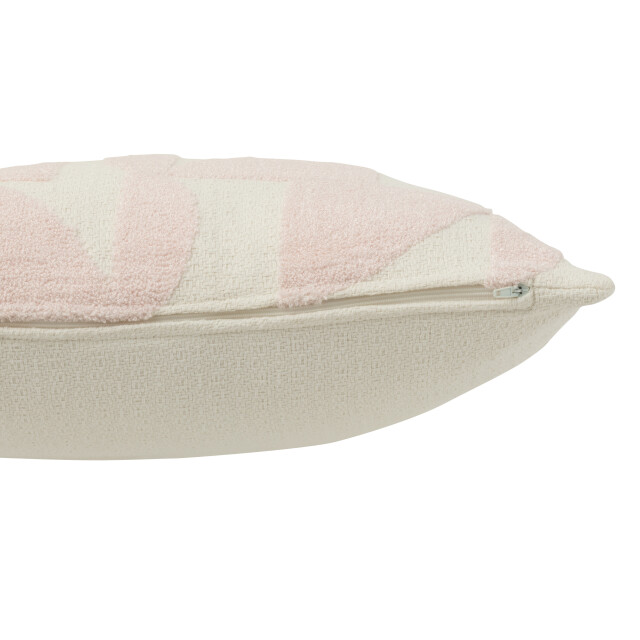 J-Line kussen geo textiel wit/licht 43x43x10cm 3001419 large