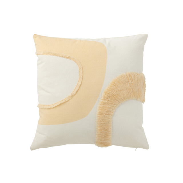 J-Line kussen cirkel textiel wit/ 43x43x10cm 3001409 large