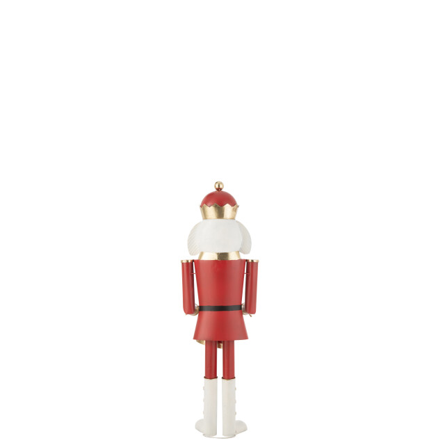 J-Line notenkrakrer trommel ijzer rood/goud medium 33.5x30.5x106.5cm 3009903 large