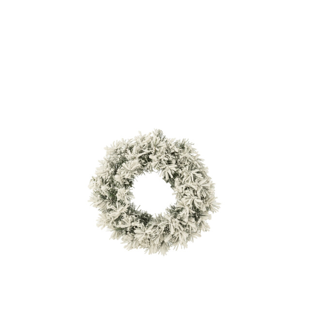 J-Line kerstkrans+led warm wit plastiek besneeuwd small 44x16x44cm 3007233 large