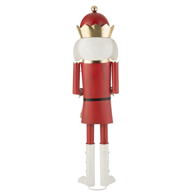 J-Line notenkrakrer trommel ijzer rood/goud large 43.5x50x174cm 3009906 large