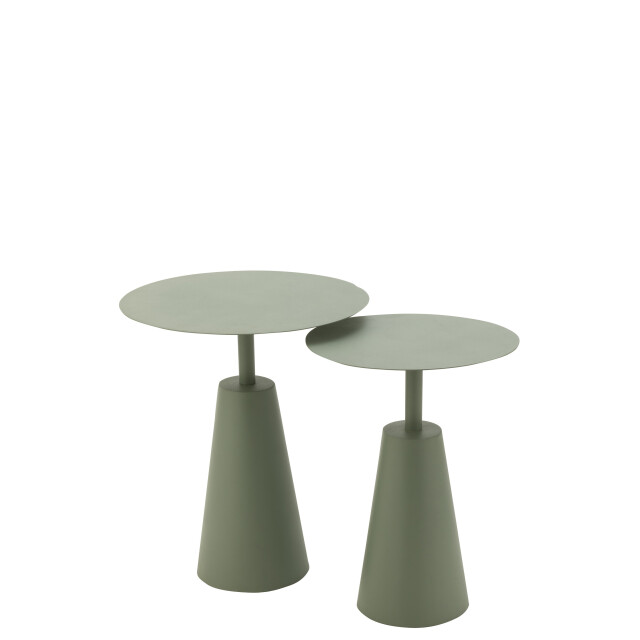 J-Line set van 2 tafels rond ijzer 48x48x56cm 3001920 large