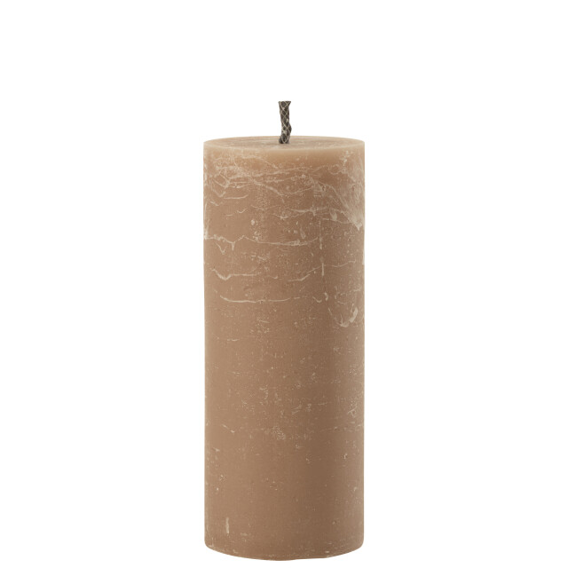 J-Line buitenkaars pilaar paraffine taupe large-45uren 25x10x10cm 3009024 large