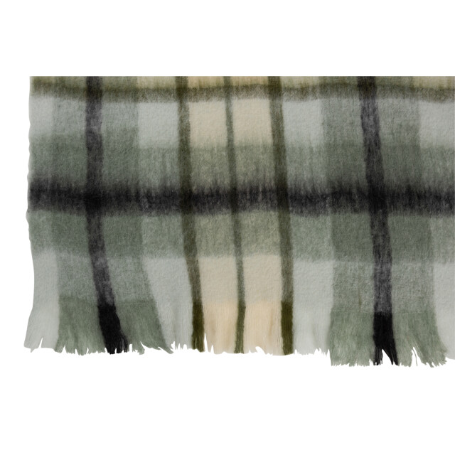 J-Line plaid ruit acryl/wol bruin//wit 190x136x0.5cm 3066072 large