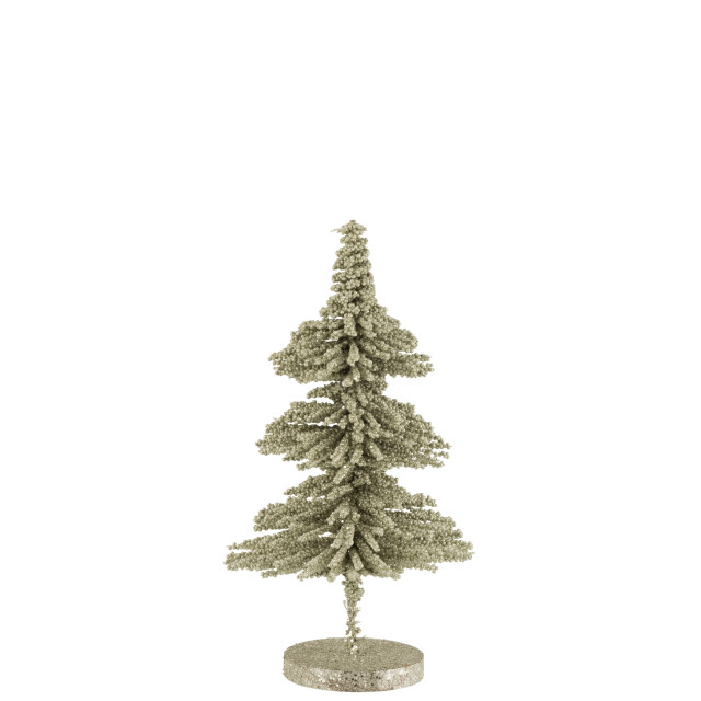 J-Line kerstboom deco plastiek bolletjes glitter licht small - 3006005 large