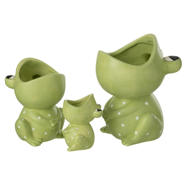 J-Line bloempot kikker open mond dolomiet large 16.5x15.5x21cm 3009104 large