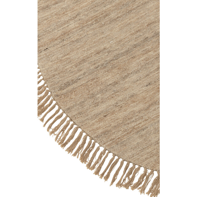 J-Line tapijt rond+franjes tweekleurig weefsel wol small 150x150x2cm 3065786 large