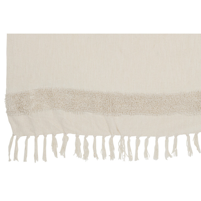 J-Line plaid diamanten+franjes katoen/pailletten /goud 130x180x1cm 3002087 large