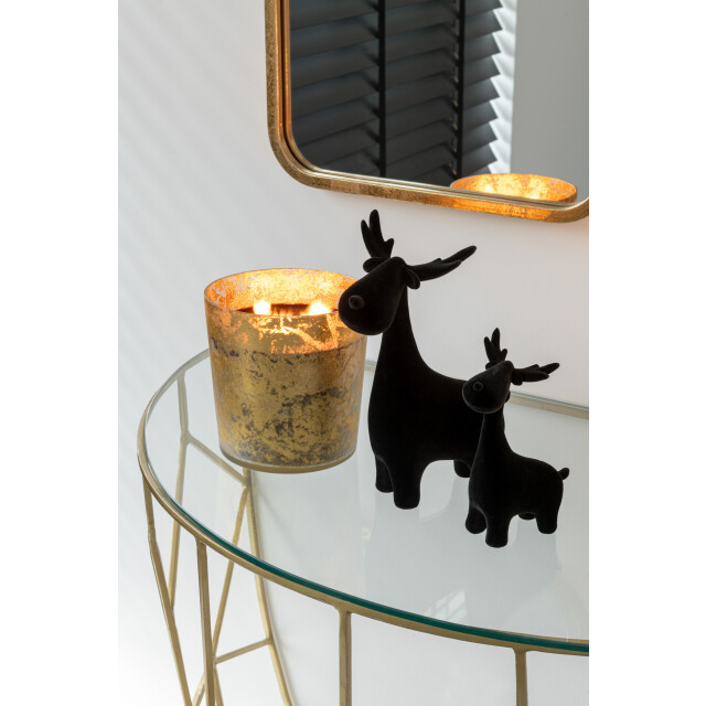 J-Line geurkaars m-chic glas goud/zwart medium-80u 15.5x15.5x15.5cm 3065760 large