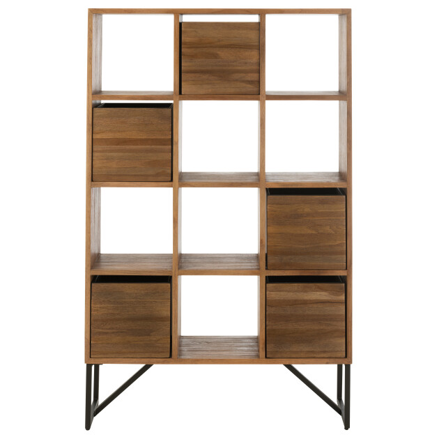 J-Line kast met lades gerecycleerd teak 100x30x158cm 3001948 large