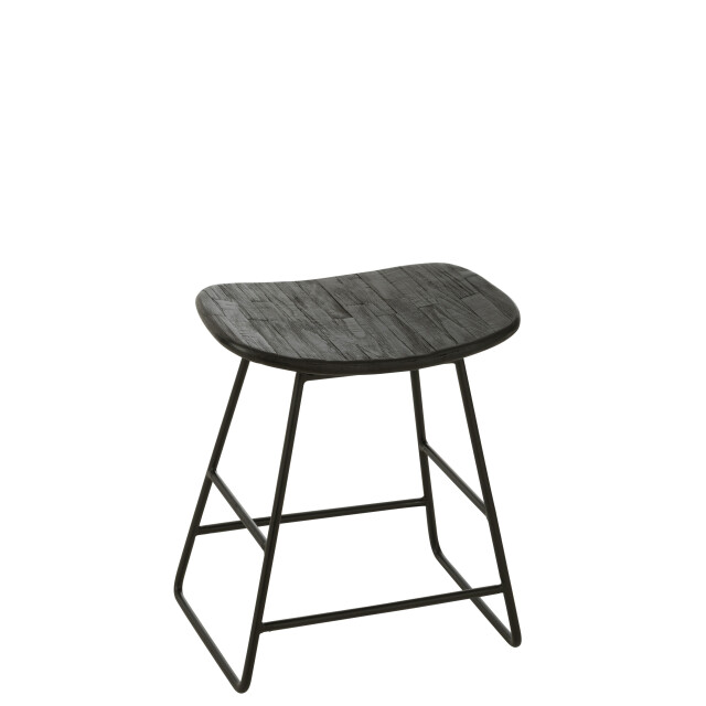 J-Line kruk rechthoekig gerecycleerd teak small 40x30x45cm 3001932 large