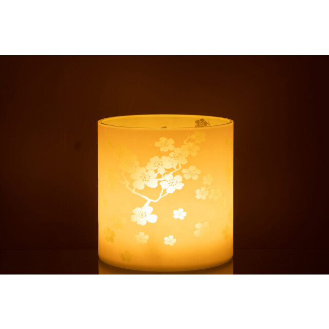 J-Line windlicht bloemen glas groen extra large 24x24x24cm 3013708 large