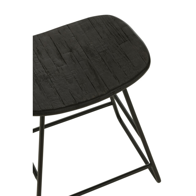 J-Line kruk rechthoekig gerecycleerd teak small 40x30x45cm 3001932 large