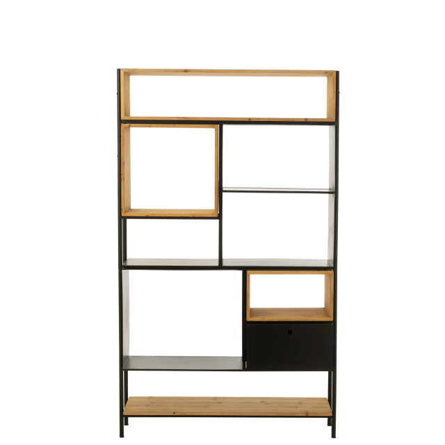 J-Line schap tina hout/ijzer /naturel large 110x30x185cm 3001795 large