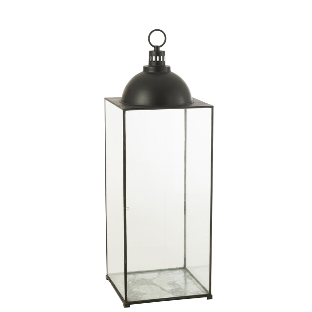 J-Line lantaarn hagrid glas/ijzer large 41x41x121cm 3001604 large