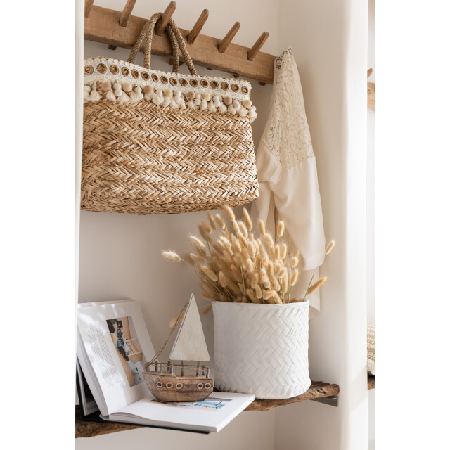J-Line bloempot immitatie gewoven cement large 25x25x23cm 3005318 large