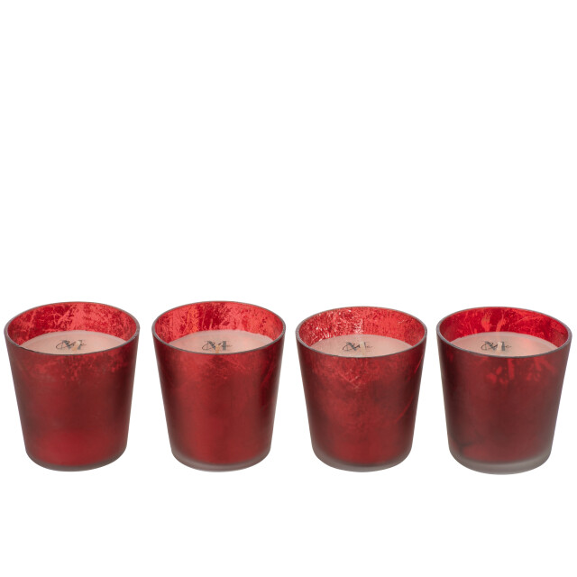 J-Line box 4 geurkaars m-chic glas 6.5x6.5x7.3cm 3015259 large