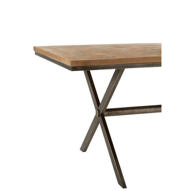 J-Line eettafel yoni metaal/mangohout /grijs 180x90x76cm 3001771 large