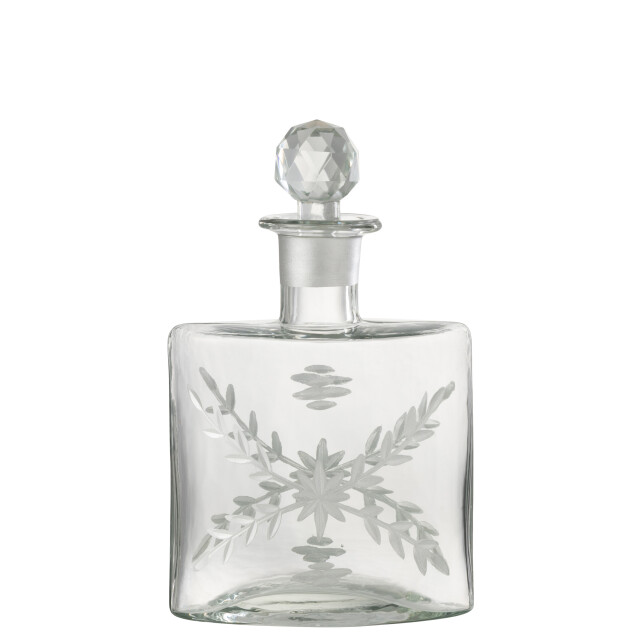 J-Line karaf chloe ovaal glas transparant/goud 13.5x6.5x23cm 3000833 large