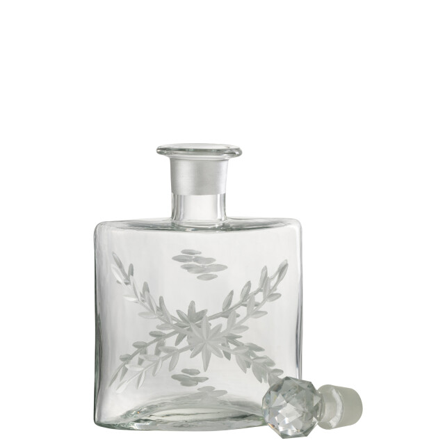 J-Line karaf chloe ovaal glas transparant/goud 13.5x6.5x23cm 3000833 large