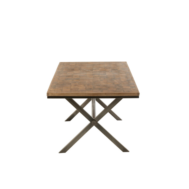 J-Line eettafel yoni metaal/mangohout /grijs 180x90x76cm 3001771 large