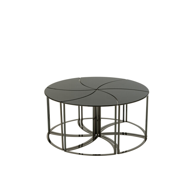 J-Line set van zes tafels tornado metaal/mdf/glas 100x100x48cm 3001615 large