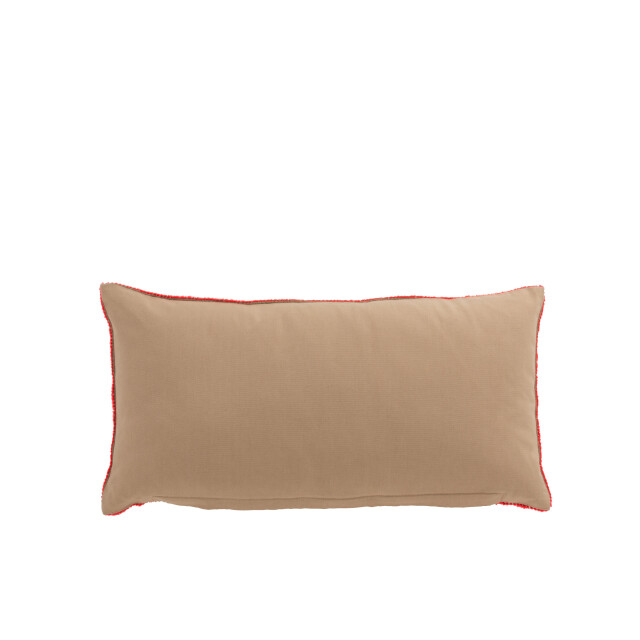 J-Line kussen rechthoekig 3 spiegelzonnen jute /roze 64x34x5cm 3065993 large
